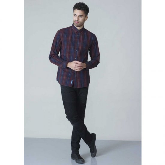 D555 Grady Long Sleeve Check Shirt - Ризи - мъжки ризи големи размери