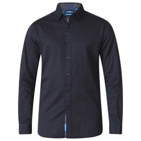 D555 Jahine Long Sleeve Printed Shirt Black - Ризи - мъжки ризи големи размери