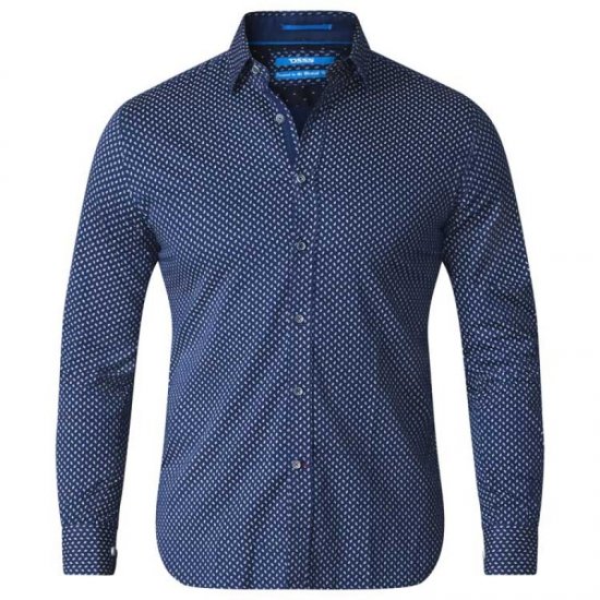 D555 Lavar Long Sleeve Diamond Printed Shirt - Ризи - мъжки ризи големи размери