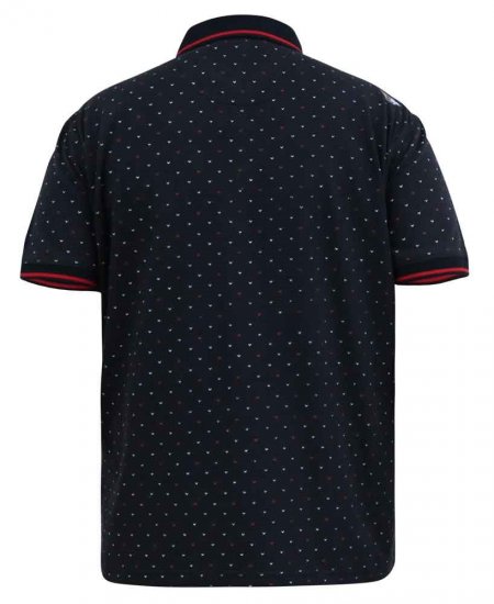 D555 Ashwell Ao Printed Polo Shirt Dark Navy - Поло тениски - мъжки тениски с яка големи размери