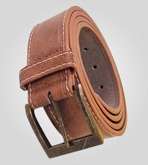 D555 Dylan Tan Bonded Leather Belt - Колани - мъжки колани големи размери