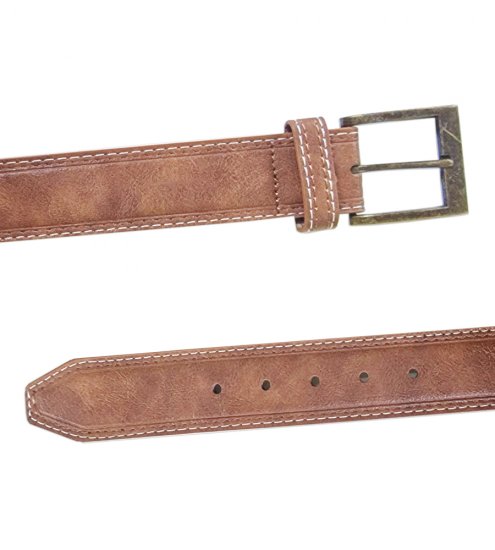 D555 Dylan Tan Bonded Leather Belt - Колани - мъжки колани големи размери