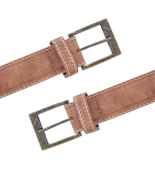 D555 Dylan Tan Bonded Leather Belt - Колани - мъжки колани големи размери