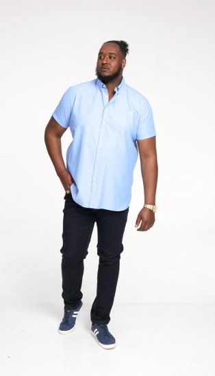 D555 James Short Sleeve Oxford Shirt Sky Blue - Ризи - мъжки ризи големи размери