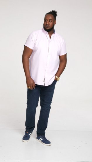 D555 James Short Sleeve Oxford Shirt Pink - Ризи - мъжки ризи големи размери