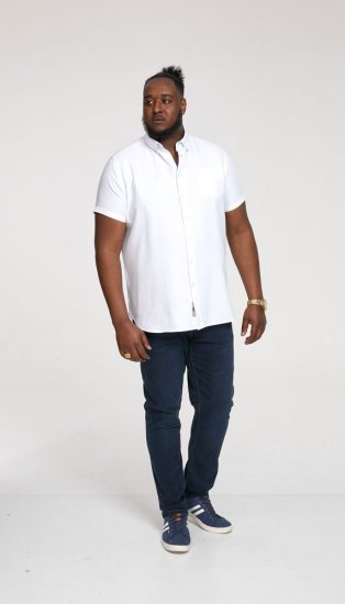 D555 James Short Sleeve Oxford Shirt White - Ризи - мъжки ризи големи размери