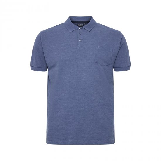 North Latitude Polo Blue Melange - Поло тениски - мъжки тениски с яка големи размери