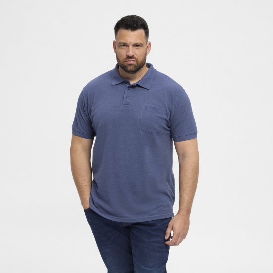 North Latitude Polo Blue Melange - Поло тениски - мъжки тениски с яка големи размери