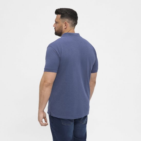 North Latitude Polo Blue Melange - Поло тениски - мъжки тениски с яка големи размери