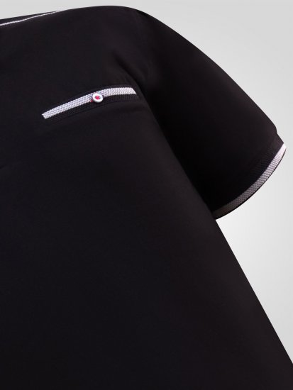 D555 Potts Jersey Polo With Jacquard Collar & Cuffs Черно - Поло тениски - мъжки тениски с яка големи размери