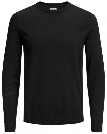 Jack & Jones Crew neck Knitted Sweater Black - Суичъри & cуичъри с качулка - мъжки суичъри големи размери