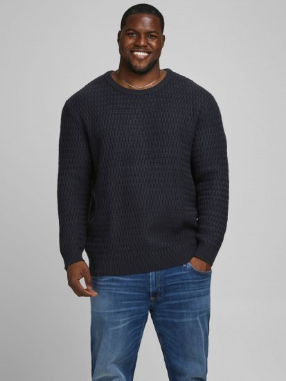 Jack & Jones JCOBRANDON Knit Black - Суичъри & cуичъри с качулка - мъжки суичъри големи размери