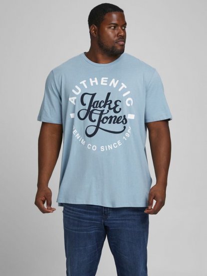 Jack & Jones JJMOON T-shirt Faded Denim - Тениски - мъжки тениски големи размери