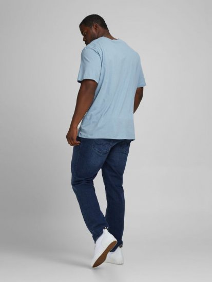 Jack & Jones JJMOON T-shirt Faded Denim - Тениски - мъжки тениски големи размери
