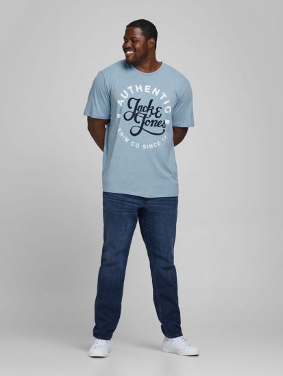 Jack & Jones JJMOON T-shirt Faded Denim - Тениски - мъжки тениски големи размери