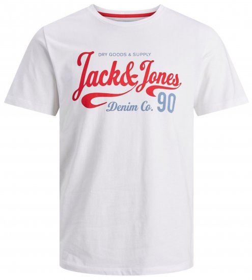 Jack & Jones JJMOON T-shirt White - Тениски - мъжки тениски големи размери
