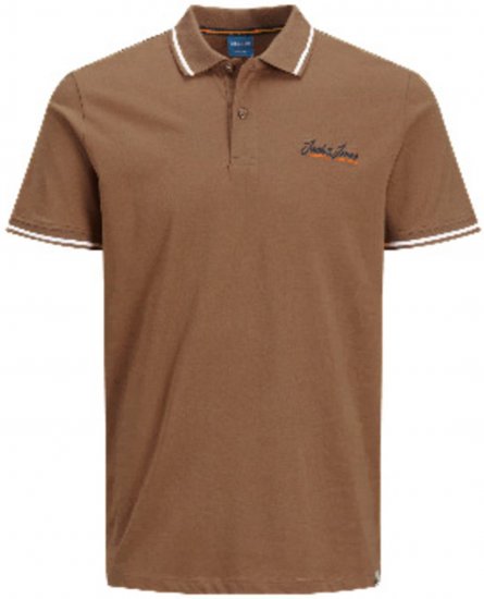 Jack & Jones JORPAUL TONS Polo shirt Biege - Поло тениски - мъжки тениски с яка големи размери