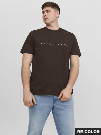 Jack & Jones STAR T-shirt Brown - Тениски - мъжки тениски големи размери