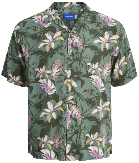 Jack & Jones JORLUKE TAMPA AOP Shirt Laurel Wreath - Ризи - мъжки ризи големи размери