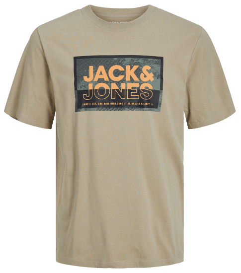 Jack & Jones JCOLOGAN T-Shirt Crockery - Тениски - мъжки тениски големи размери