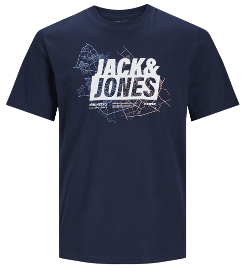 Jack & Jones JCOMAP LOGO T-Shirt Navy Blazer - Тениски - мъжки тениски големи размери
