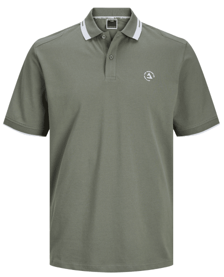 Jack & Jones JCOHASS LOGO Polo Agave Green - Поло тениски - мъжки тениски с яка големи размери