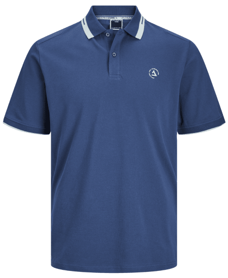 Jack & Jones JCOHASS LOGO Polo Ensign Blue - Поло тениски - мъжки тениски с яка големи размери