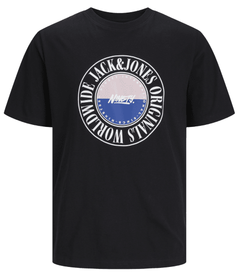 Jack & Jones JORCOBIN T-Shirt Black - Тениски - мъжки тениски големи размери