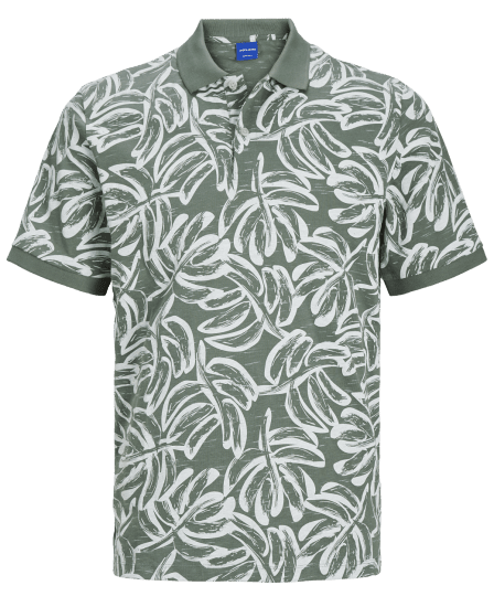 Jack & Jones JORLAFAYETTE AOP Polo Laurel Wreath - Поло тениски - мъжки тениски с яка големи размери