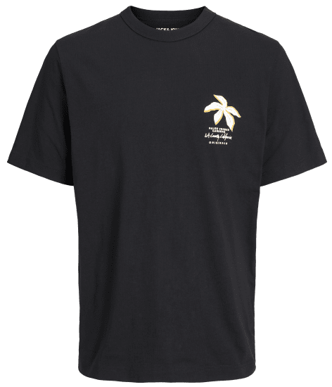 Jack & Jones JOREASTER ACTIVITY T-Shirt Black - Тениски - мъжки тениски големи размери
