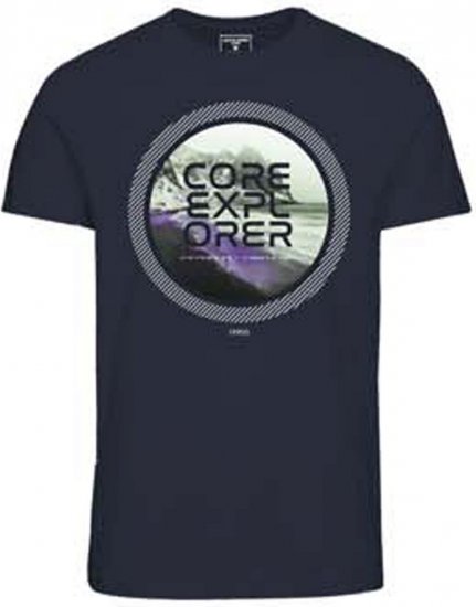 Jack & Jones JCOLOGO PRINT T-Shirt Navy Blazer - Тениски - мъжки тениски големи размери