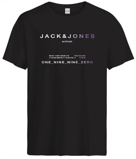 Jack & Jones JCORIOT T-Shirt Black - Тениски - мъжки тениски големи размери