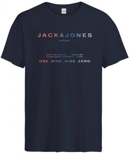 Jack & Jones JCORIOT T-Shirt Navy Blazer - Тениски - мъжки тениски големи размери