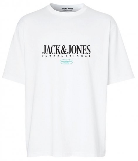 Jack & Jones JORLUCCA T-Shirt Bright White - Тениски - мъжки тениски големи размери
