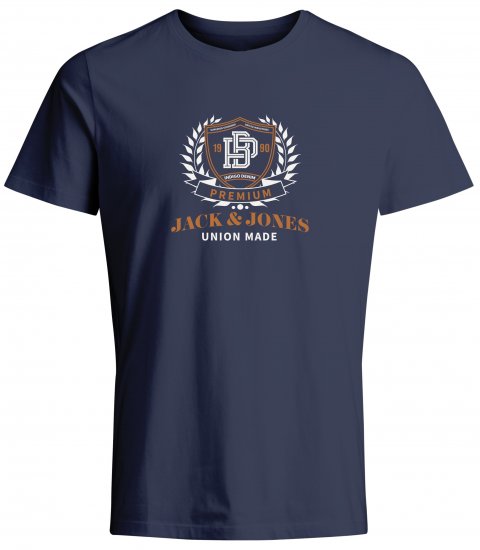 Jack & Jones JPRBLUCAMERON T-Shirt Captains Blue - Тениски - мъжки тениски големи размери