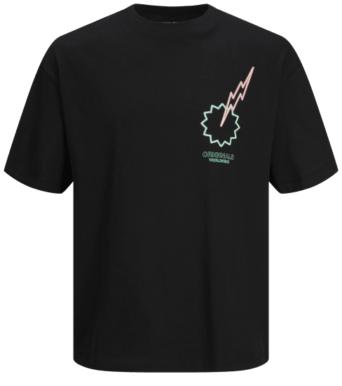 Jack & Jones JORVIVID T-Shirt Black - Тениски - мъжки тениски големи размери