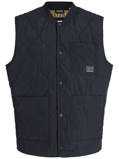 Jack & Jones Hero Liner Quilted Gilet Vest Black - Елеци - Елеци в големи размери