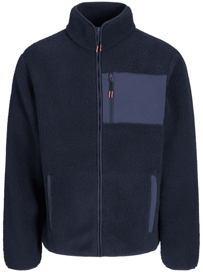 Jack & Jones Thatcher Fleece Jacket Sky Captain - Якета - мъжки якета големи размери