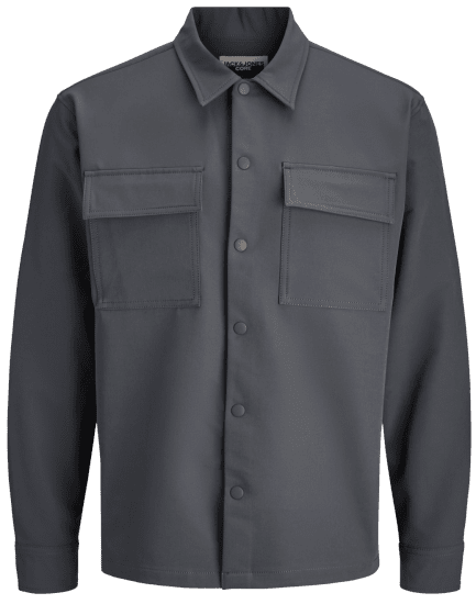 Jack & Jones Point Commute Long Sleeve Shirt Black Oyster - Ризи - мъжки ризи големи размери
