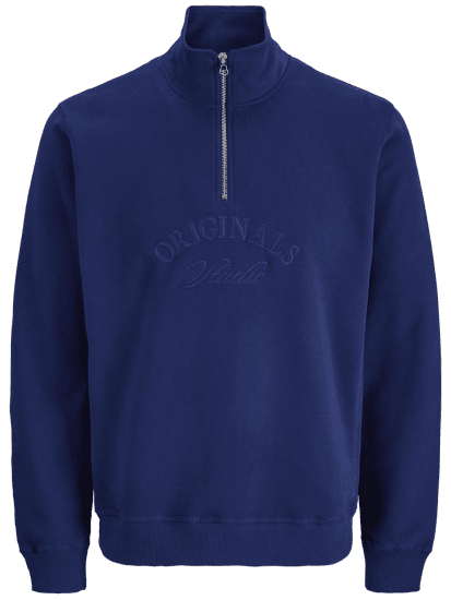 Jack & Jones Bleecker Branding High Neck Sweatshirt Ocean Cavern - Суичъри & cуичъри с качулка - мъжки суичъри големи размери