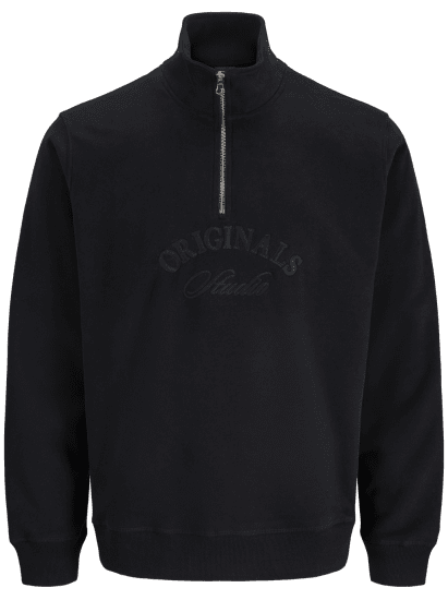 Jack & Jones Bleecker Branding High Neck Sweatshirt Black - Суичъри & cуичъри с качулка - мъжки суичъри големи размери