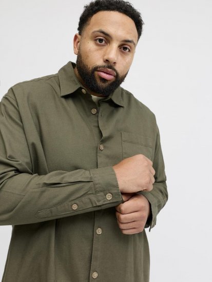 Jack & Jones Tristan Overshirt каки - Ризи - мъжки ризи големи размери