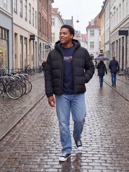 Jack & Jones Sage Ватирано яке Черно - Якета - мъжки якета големи размери