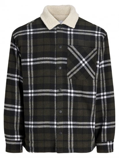 Jack & Jones Zac Teddy Риза-яке Зелено - Якета - мъжки якета големи размери