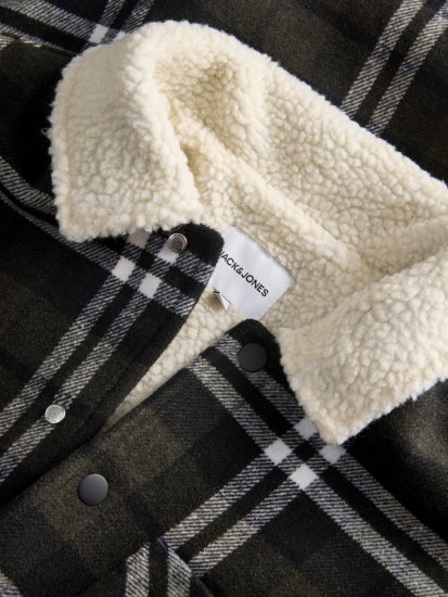 Jack & Jones Zac Teddy Риза-яке Зелено - Якета - мъжки якета големи размери