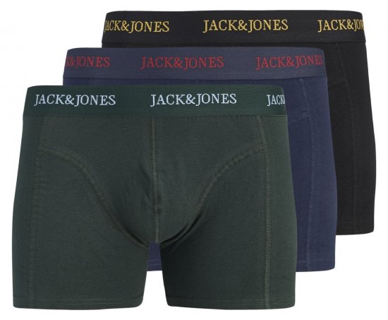 Jack & Jones Blaze Solid Боксерки 3 бр. Черно/Нейви/Зелено - Боксерки - мъжки боксерки големи размери