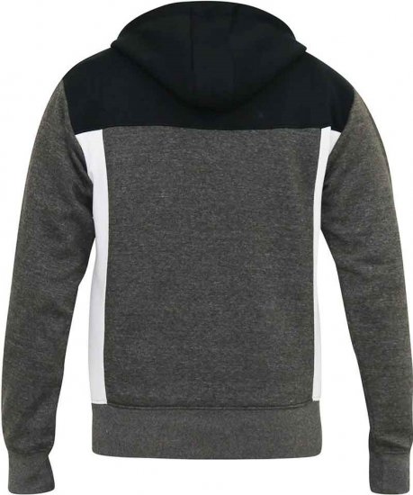 D555 NATHAN Full Zip Hoody With Cut And Sew Detail Black/Charcoal - Суичъри & cуичъри с качулка - мъжки суичъри големи размери