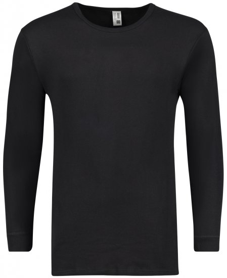 Adamo Royal Fine Ribbed Long sleeve Under-T-shirt Black - Бельо & Бански шорти - Мъжко бельо големи размери
