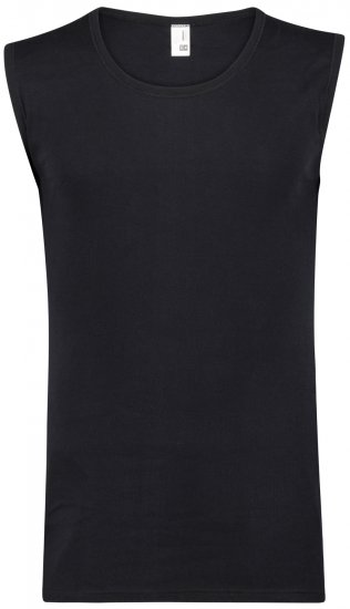 Adamo Royal Fine Ribbed Sleeveless Under-T-shirt Black - Бельо & Бански шорти - Мъжко бельо големи размери