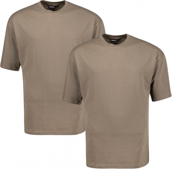 Adamo Marlon Comfort fit 2-pack T-shirt Khaki - Тениски - мъжки тениски големи размери